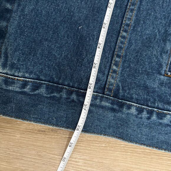 Marlboro Country Denim Jacket Mens Size XL Leather Collar Flannel Vintage 90s - Picture 5 of 8